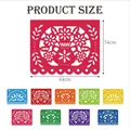 Οδηγός μεγέθους για μεξικάνικο πανό Papel Picado 44x34cm με τα πολύχρωμα σχέδια - Στυλ 2 / Σετ 9 Τεμαχίων