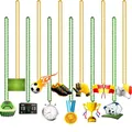 Sammlung bunter Fußball-Perlenketten mit Filzanhängern für Partygeschenke und Feiern - Weltcup Fußball Perlenkette / 12er Set