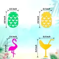 Hawaii theme PVC confetti dimensions for pineapple flamingo and cocktail shapes - Mixed Hawaiian PVC Confetti