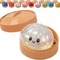 Simpatico giocattolo squishy a forma di panino al vapore con glitter - 1 Pezzo/Set (Con Vaporiera) / Bianco