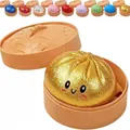 Adorabile set di giocattoli antistress Baozi glitterati in un cesto a vapore. - 1 Pezzo/Set (Con Vaporiera) / Giallo