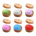 Set di giocattoli squishy a forma di panino al vapore colorati con espressioni carine - 1 Pezzo/Set (Con Vaporiera) / Blind Box Casuale