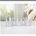 Set mit funkelnden silbernen Glitzerkronen für Geburtstagsfeiern und festliche Anlässe - Silber Prinz Prinzessin Hut / 6er Set