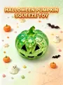 Juguete antiestrés de calabaza de Halloween verde con purpurina y cara clásica de Jack-o'-lantern - Estilo Jack-O-Lantern (Con Vaporera) / Verde