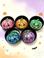 Set de 5 juguetes squishy de calabaza de Halloween transparentes con purpurina para fiestas - Set de 5 (Colores Mezclados Con Vaporera) / Multicolor