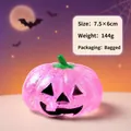 Ροζ γκλίτερ κολοκύθα Halloween squeeze toy, διαστάσεις 7,5x6cm και βάρος στα 144g - Squishy Κολοκύθα (Με Ατμομάγειρα) / έντονο ροζ