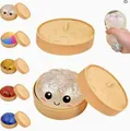 Set di giocattoli antistress a forma di panino glitterato con mini contenitori a vapore - Squishy a Panino (Con Vaporiera) / Bianco Glitter