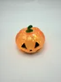 Jouet anti-stress citrouille orange pailleté avec détails de visage d'Halloween - Avec Cuit-vapeur / Citrouille Squishy Orange