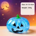 Giocattolo da spremere a forma di zucca blu glitterata per regalo di Halloween soft - Testa di Zucca (Blu) / 1 Pezzo (Sacchetto OPP)