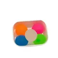Set mit 5 bunten Maltose-Stressbällen für sensorisches Spiel in einem weißen Behälter - 6cm Maltose Squishy / Mattweiß