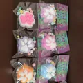 Set of six assorted colorful cat paw squishy toys in cute individual packaging for kids. - Extra Large Cat Paw (With Header) / 60.00g / White