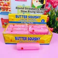 Roze aardbeien boter stick slow rising squishy speelgoed voor stressverlichting nu - Ronde Aardbeienboterstaaf