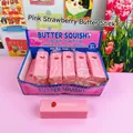 Langzaam opkomende roze aardbeienboterstick squishy speeltje voor stressverlichting - Roze Aardbeiboter Stick
