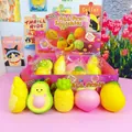 Kleurrijke set schattige fruit-squishy-speeltjes met avocado en perzik tegen stress - Fruit Serie Squishy Set