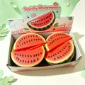 Slow rebound watermeloen squishy decompressie speelgoed set in een kleurrijke doos - Halve Watermeloen Squishy