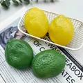 Realistisch geel citroen- en groen limoenknijpspeelgoed voor effectieve stressverlichting - Kokosolie Kleurveranderende Citroen Set / Set van 4 / Geel & Groen