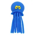 Détail du jouet de bain pieuvre en silicone bleu avec de grands yeux jaunes pour enfant - Bleu