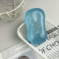 Juguete relajante moldeable de aceite de coco azul translúcido para estrés - Estilo Jabón / Azul transparente