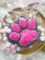 Giocattolo antistress gigante in peluche a forma di zampa di gatto rosa e grigio - Nero con Zampa Rossa