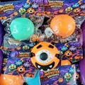 Halloween monster squishies slow-rising TPR stress relief toy set in orange and green - Orange One-Eyed Monster / Set of 4