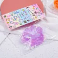 Soft purple cat paw stress relief squishy toy with glitter butterfly and pearls - Purple Cat Paw / Purple Crystal Cat Paw