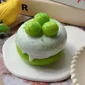Realistic green and white soufflé cream cake squeeze toy for effective stress relief - Green Grape Souffle
