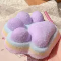 Jouet de décompression géant en forme de patte de chat à quatre couleurs avec texture pelucheuse - Style Peluche Quatre Couleurs Arc-en-ciel Jumbo / Violet