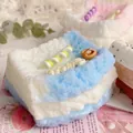 Blue and white strawberry toast squishy stress relief toy with soft foam texture detail - Blueberry Thick Toast
