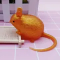 Juguete antiestrés con forma de ratón naranja translúcido para apretar y relajarse - Squishy Ratón Dorado