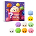 Calendario de cuenta regresiva Mystery Bao Bao con varios juguetes squishy de dumplings - 10 Piezas/Caja / Estilo Caja Regalo Púrpura