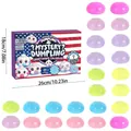 Calendrier de l'avent squishy boulettes mystère avec 24 jouets à presser en cristal - Coffret Cadeau Blind Box 24 Pièces (GJ876-004)