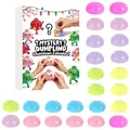 Coffret de squishy calendrier de l'avent 24 jours avec dumplings en cristal translucide - Ensemble / Lot de 24 / Thème Brioche Blanche (GJ874-001)