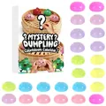 Calendrier de l'avent 24 jours Mystery Dumpling avec jouets squishy en cristal - Ensemble / Lot de 24 / Thème Brioche Verte (GJ874-003)