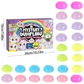Calendrier de l'avent jouet fidget squishy boulette mystère avec 24 mini boulettes - Coffret Cadeau Blind Box 24 Pièces (GJ876-013)