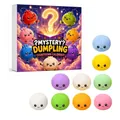 Lindo set de 9 juguetes squishy de dumplings coloridos con caja de calendario de adviento - Caja Sorpresa Dumpling (GJ862-003) / Juego de 9 Piezas
