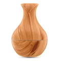 Mini humidificador USB con grano de madera en forma de jarrón para oficina y hogar - Estilo Jarrón / Grano de madera clara