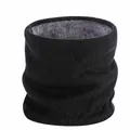Μαύρο θερμικό περιλαίμιο με επένδυση fleece για υπαίθρια σπορ και κρύο καιρό - Μαύρο