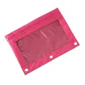 Detalle de cerca del estuche rosa duradero para carpeta de 3 anillas con ventana - Rosa rojo