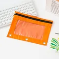 Große orangefarbene 3-Loch-Ringbuch-Federtasche mit Sichtfenster für Büro und Schule - Orangerot