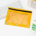 Gelbe 3-Ring-Binder-Tasche aus Oxford-Gewebe mit Sichtfenster und Metallösen - Gelb