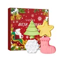 Set regalo bombe da bagno natalizie con forme colorate di albero, stella e fiocco di neve - Stile di Natale / Set di 4