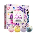 Set regalo di bombe da bagno SADOER con fiori secchi per una spa rilassante a casa - Dried Flower Explosion Style / Set di 4