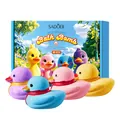 Set regalo di 4 bombe da bagno a forma di anatra cartone animato con sfere colorate - Stile Papera Carina a Quattro Colori / Set di 4