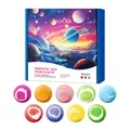 Set Regalo Bombe da Bagno SADOER Fragranza Pianeti, 9 Pezzi x 80g con Oli Essenziali - Stile Aroma Planetario / Set da 9 Pezzi
