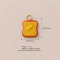 Cute buttered toast charm pendant made of copper with colorful enamel oil drop finish - 8 Butter Toast Pendant