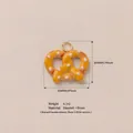 Creative pretzel shaped enamel and brass charm pendant for jewelry making with size specs - Pretzel Pendant