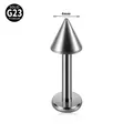 Internally threaded G23 titanium labret stud with 4mm silver spike top for piercings - Spike Cone Labret Stud / 1.2x8x4mm