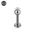 G23 titanium internally threaded labret stud with 2.5mm polished ball top piercing jewelry - Round Ball Labret Stud / 1.2x8x2.5mm