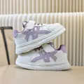 Scarpe sportive bianche e viola per bambini con suola morbida e confortevole top. - Taglia 25 (Lunghezza Interna 15.5) / Viola