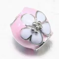 Roze emaille Sakura kersenbloesem bedel kraal voor DIY handgemaakte armbanden sieraden. - Roze